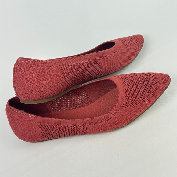 Market & Spruce Point Toe Flat Knit Slip On Shoes Terra Cotta US 8.5 NEW - Picture 5 of 10